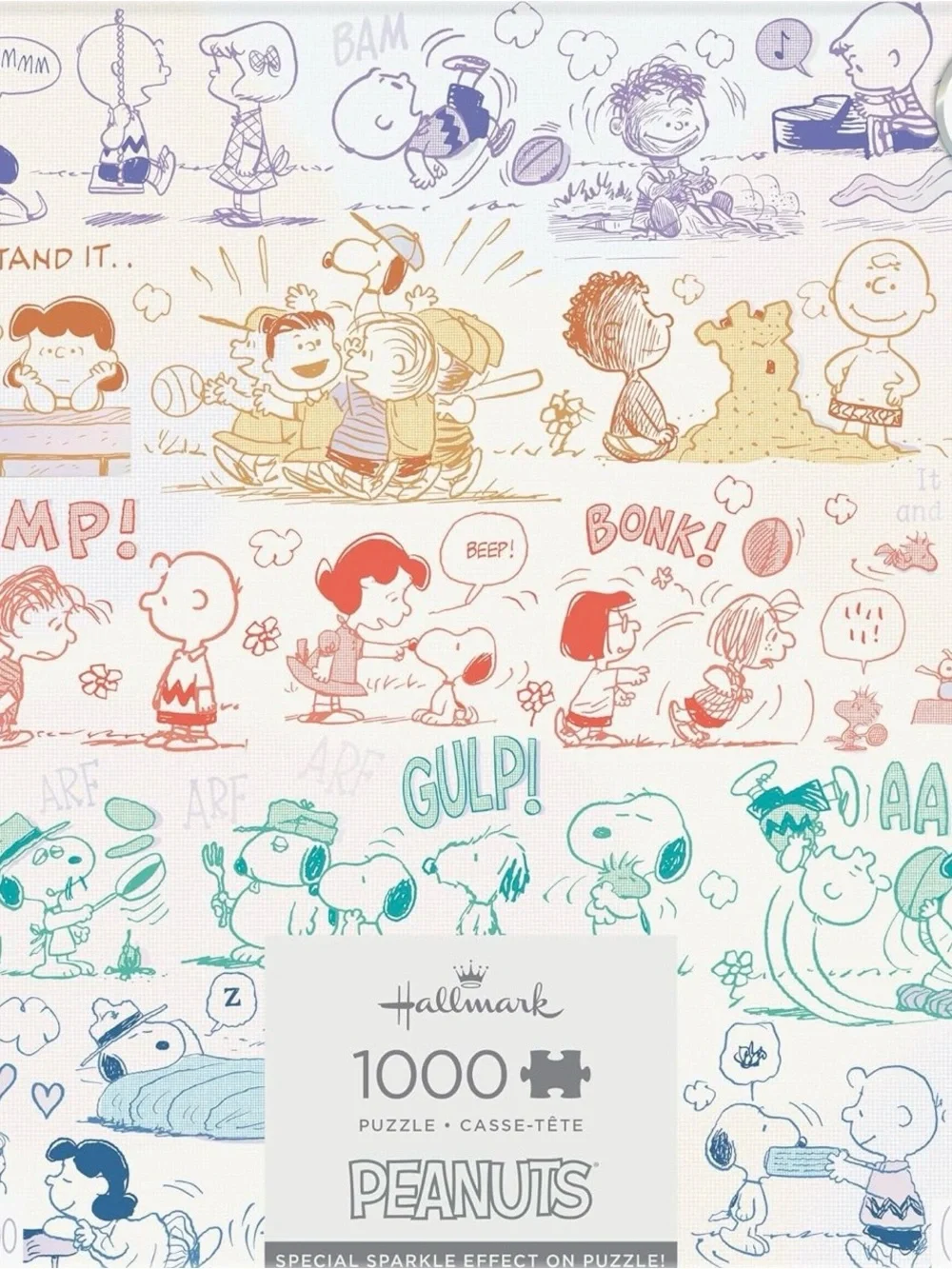Peanuts Puzzle - Red, Teal, Blue Comic-Strip Artwork